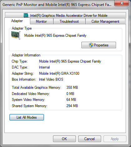 Intel gma x3100 video adapter driver download windows 7